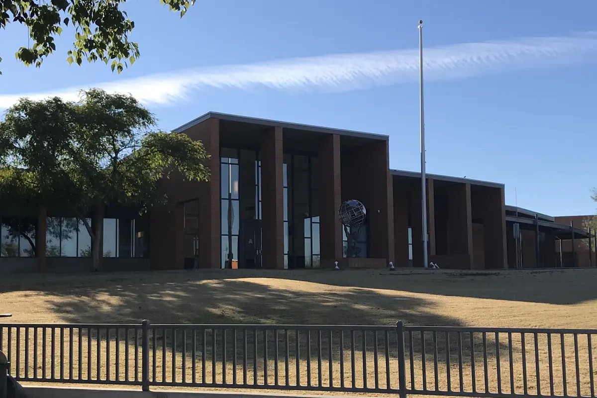 Arcadia High School administration building in the Arcadia neighborhood