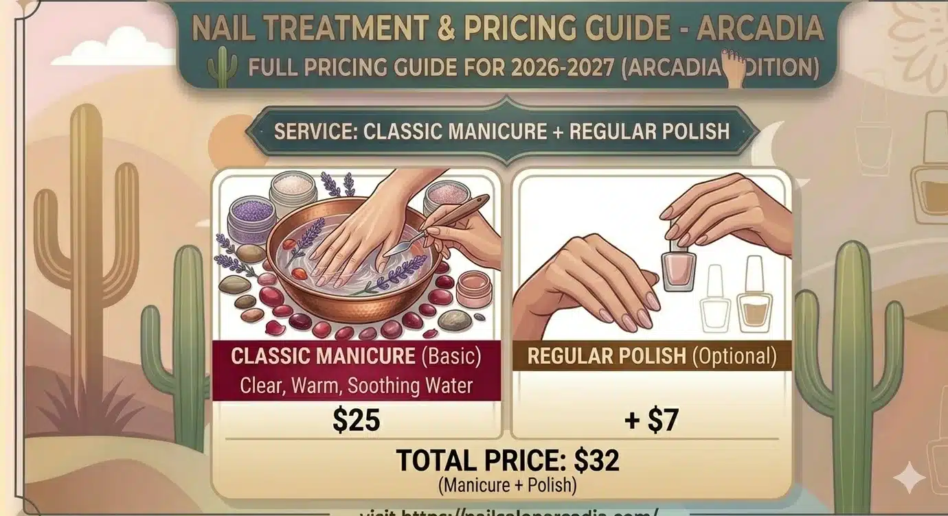 Classic Manicure + Regular Polish — $32 Classic Manicure + Regular Polish — $32